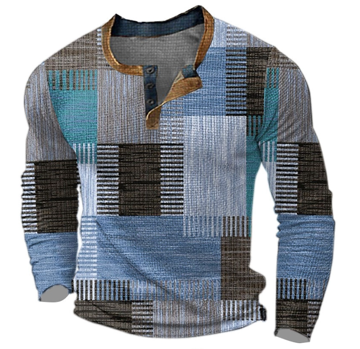 Lawson | Chemise Henley élégante avec motif géométrique