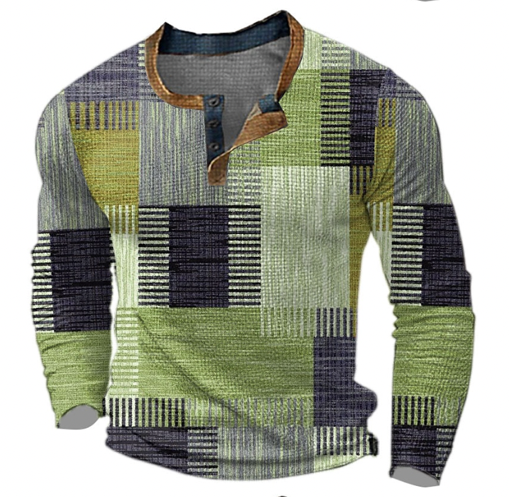 Lawson | Chemise Henley élégante avec motif géométrique