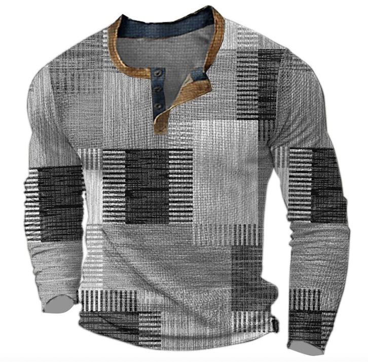 Lawson | Chemise Henley élégante avec motif géométrique