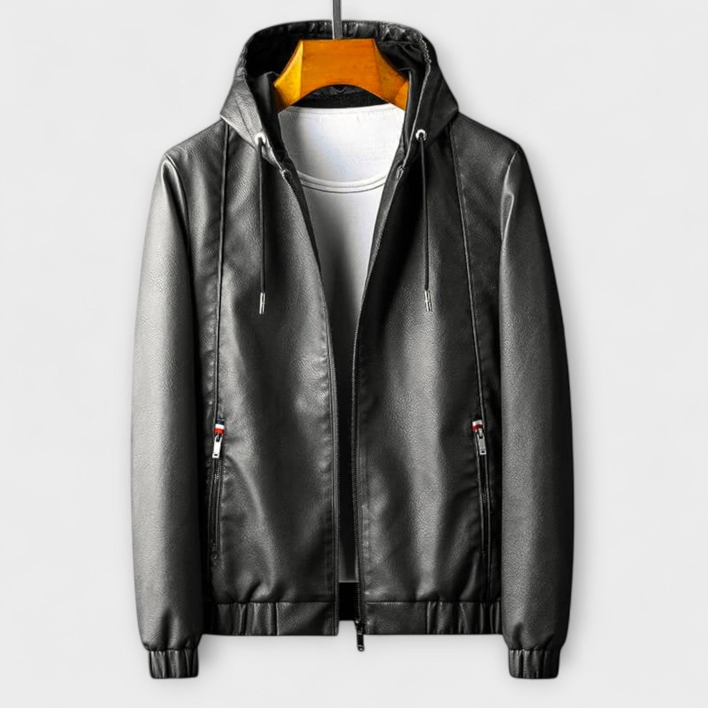 Veste en Éco-Cuir à Capuche