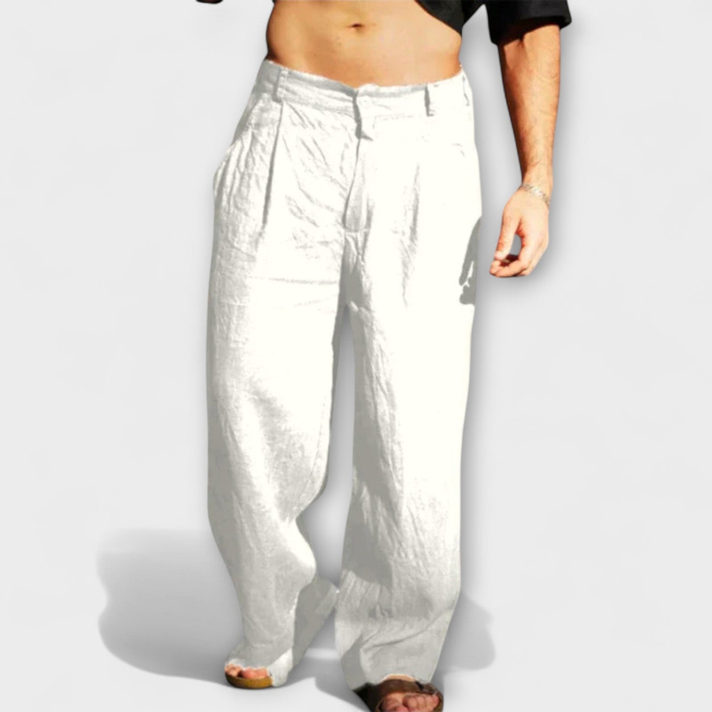 Pantalons larges en lin