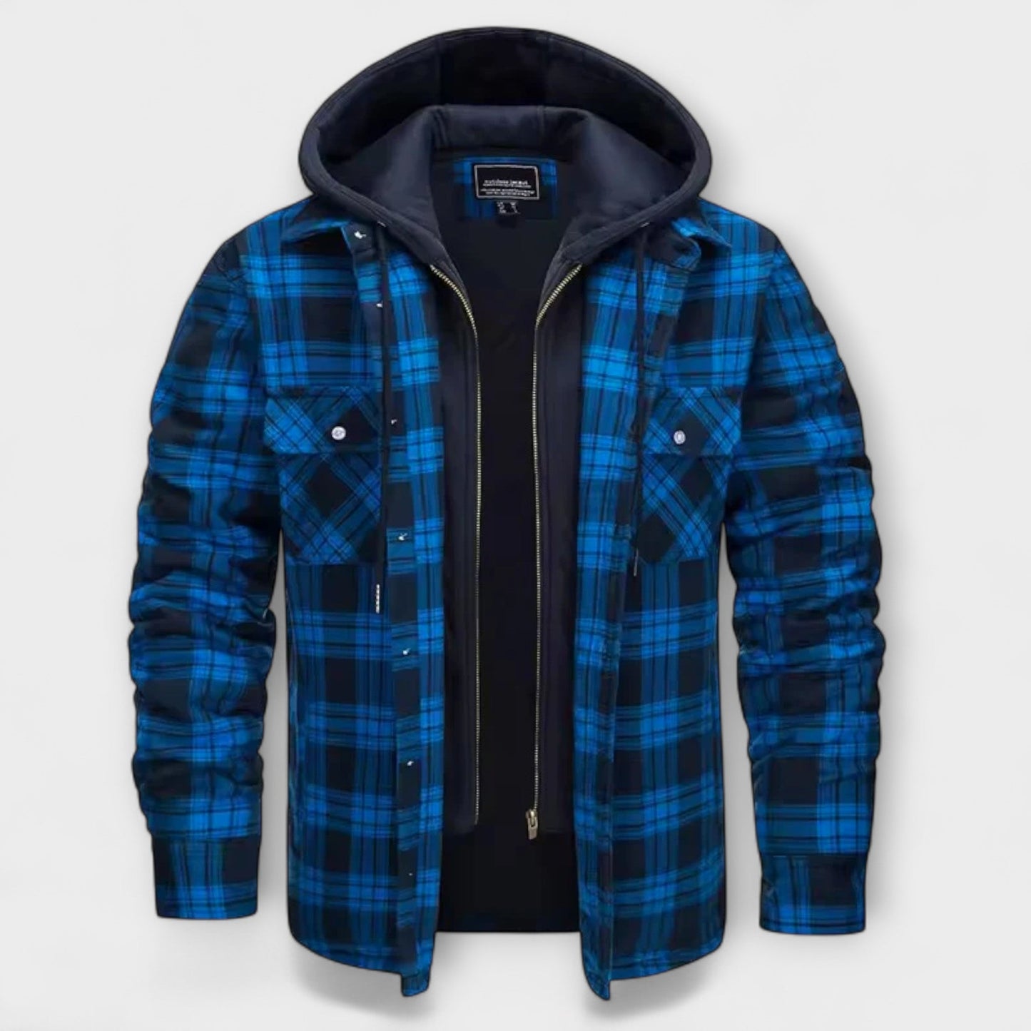 Veste à Capuche à Carreaux Classique