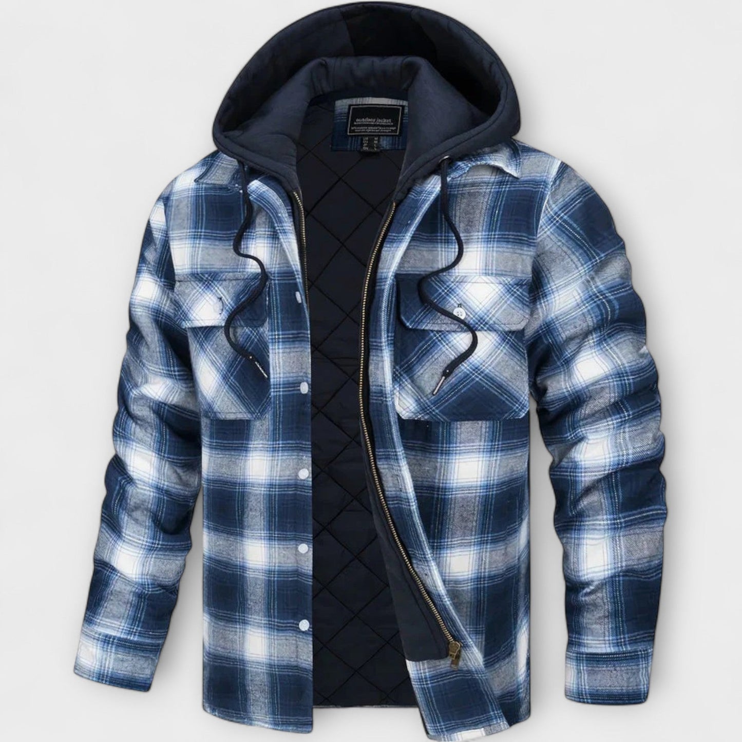 Veste à Capuche à Carreaux Classique