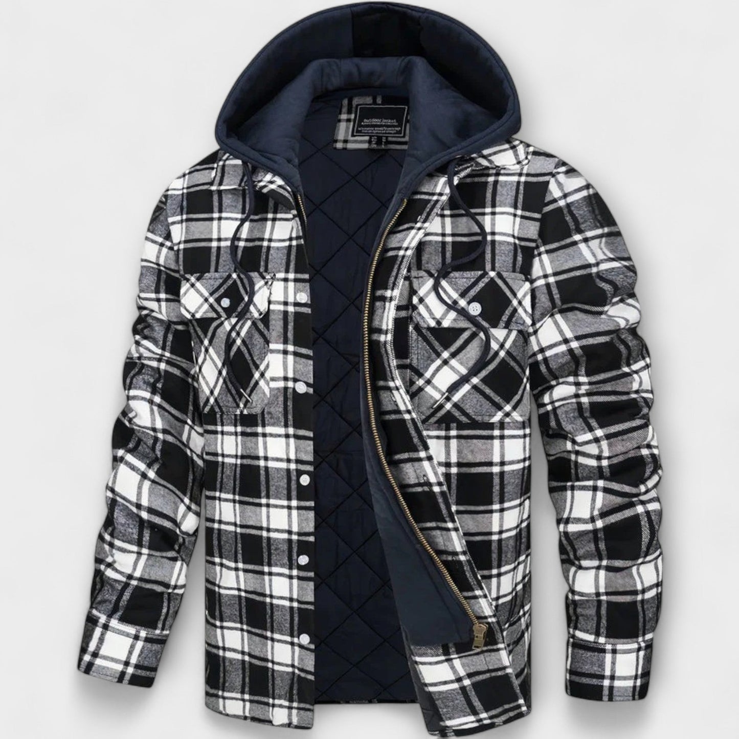 Veste à Capuche à Carreaux Classique