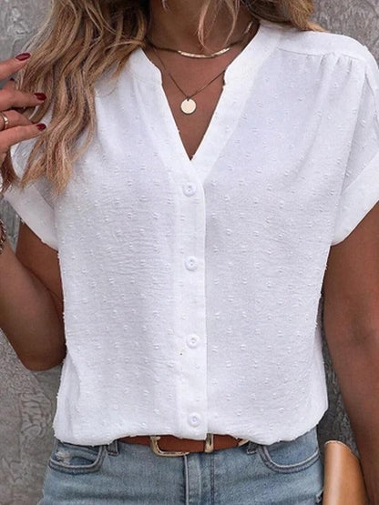 Leilani™ - TOP avec des pois suisses blancs et des boutons