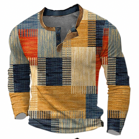 Lawson | Chemise Henley élégante avec motif géométrique